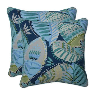 2pc 16.5" Outdoor/Indoor Throw Pillow Set Mainstay Pacific Blue - Pillow Perfect