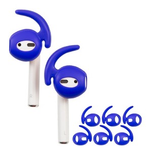 Insten 3 Pairs Ear Hooks Compatible with AirPods 1 & 2 Earbuds, Anti-Lost EarHooks Accessories (Not Fit in Charging Case) Blue - 1 of 4