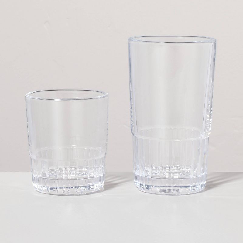 6.5oz Short Fluted Glass Tumblers Clear - Hearth & Hand™ with Magnolia, 4 of 6