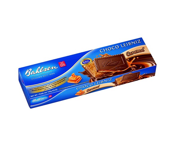 Bahlsen Choco Leibniz Caramel Crisp Butter Cookies with Milk Chocolate & Caramel 3.5 oz