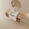 Soft-Close Wall-Mounted Bathroom Vanity with Ceramic Sink, Compact Storage for Small Bathrooms, White - 4 of 4