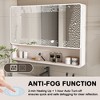 CAVINAS 35"x28" LED&Anti-Fog Wall Mirrored Bathroom Cabinet,Aluminum Medicine Cabinet with Makeup Stand&3 Shelves,Bathroom&Makeup Organizer,Khaki - 4 of 4