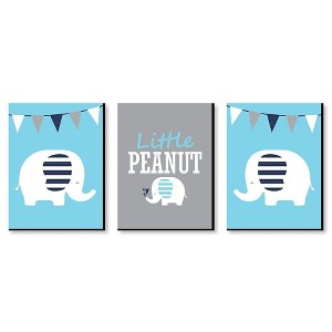 Big Dot of Happiness Blue Elephant - Baby Boy Nursery Wall Art and Kids Room Decorations - Gift Ideas - 7.5 x 10 inches - Set of 3 Prints - 1 of 4
