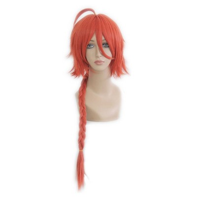 Unique Bargains Women's Wigs 22" Orange with Wig Cap