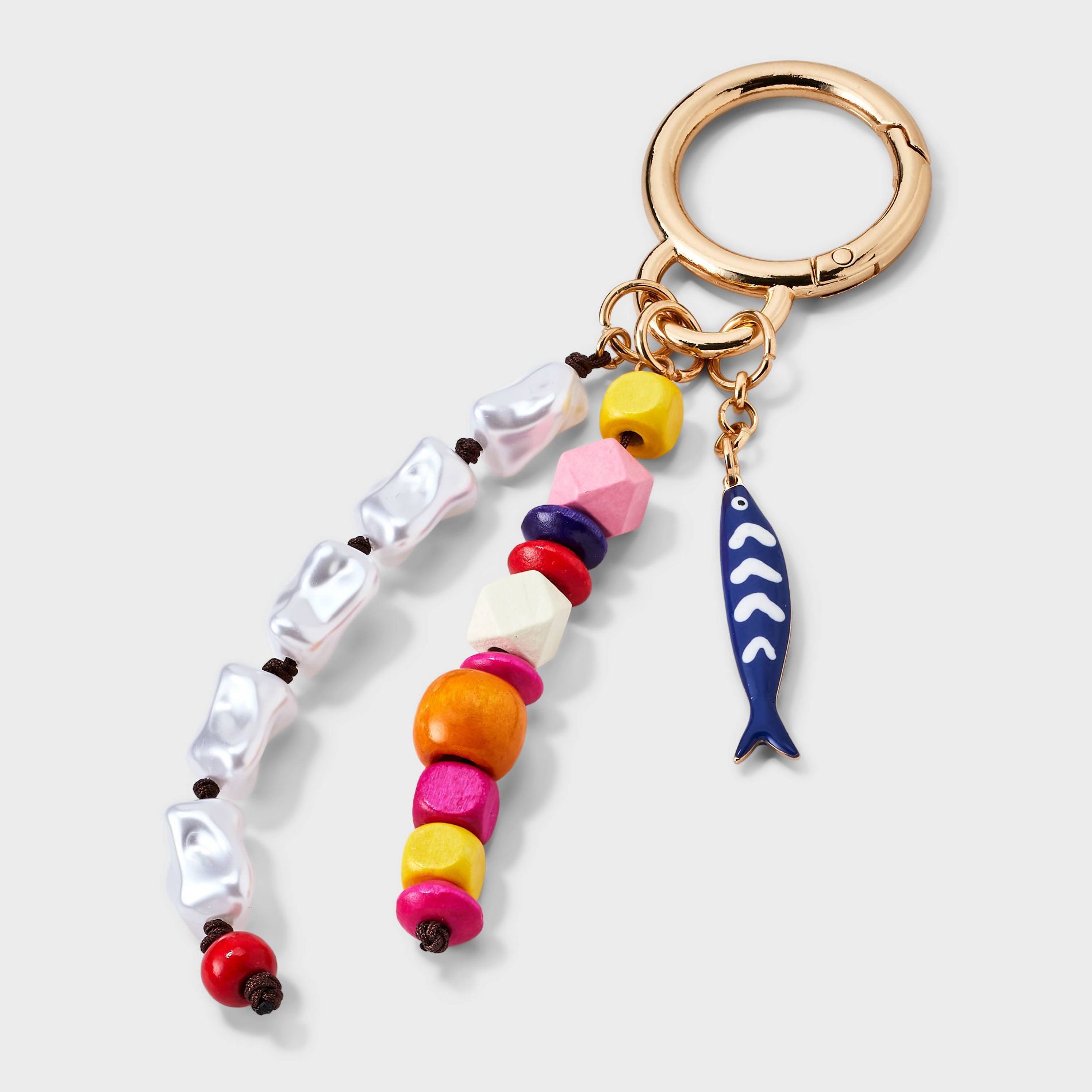 Pearl & Bead Fish Dangle Bag Charm - Universal Thread™ Multi