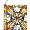 Chloe Lighting Flare Tiffany-Glass Mission Square Window Panel 24" - 4 of 4
