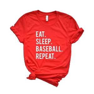 Simply Sage Market Women's East Sleep Baseball Repeat Short Sleeve Graphic Tee - 1 of 3