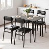 Dining Table Set for 4, Rectangular Kitchen Table and Dinette Accent Set with 4 Upholstered Chairs - 2 of 4