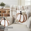 Wheat Plaid Pumpkin Pillow 18x18 - 3 of 4