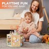 ROBOTIME Baby Activity Gyms, Baby Play Cube Toy with Educational Features, Wooden Activity Cube Toy for Kids' Gift, Yellow, 12.8"*12.8"*14.8" - 3 of 4