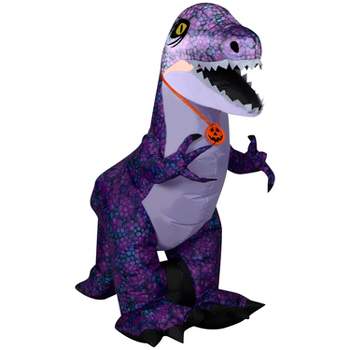 Gemmy Halloween Inflatable Purple Dinosaur, 3.5 ft Tall, Multi