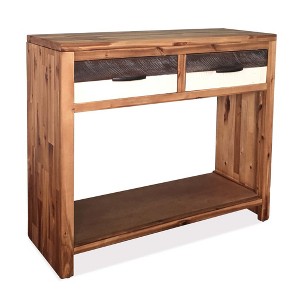 vidaXL Console Table Natural Wood Solid Acacia Wood Medium Console Table - 1 of 2