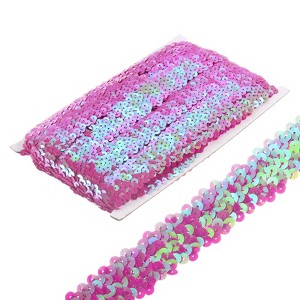 Unique Bargains Waterproof Flat Elastic Crafts Sewing Dress Sequins Trim Ribbon - 1 of 4