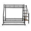 NicBex Twin over Full Bunk Bed Metal Bed Frame with Trundle, Storage Stairs and Full Length Guardrail, Space Saving, No Box Spring Required - 3 of 4