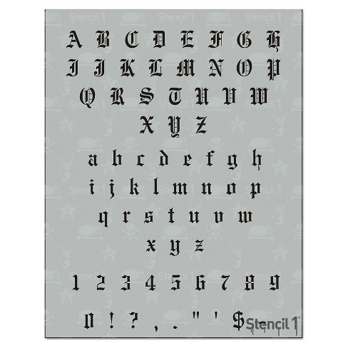 Stencil1 Old English Font 5 Letter Stencil 8 5 X 11 Target