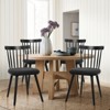 Bekrvio Windsor Dining Chair-Farmhouse Solid Wood Spindle Back Side Chair Mid-Century Modern Black Armless Kitchen Chair for Dining Room Restaurant - 2 of 4
