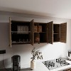 Vynxaria Modern Wall Cabinet with Glass, Four Interior Shelves, Two Double Doors, Natural Oak - 2 of 4