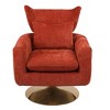 APRILSOUL Classic Mid-Century 360-degree Swivel Accent Chair, White Teddy Fabric - 3 of 4