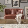 Monica 47" Contemporary Wing back Loveseat for  Living Room and Bedroom Comfy Armless 2-Seater Sofa with Metal Legs | KARAT HOME - image 3 of 4