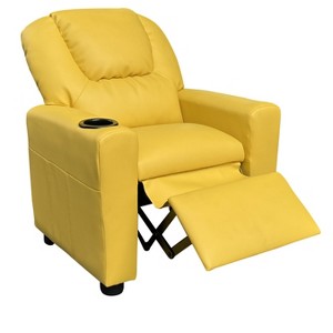 Lyngins Modern PU Leather Kids Recliner Chair with Adjustable Back & Footrest,Armchair Accent Chair for Living Room,Bedroom - 1 of 4