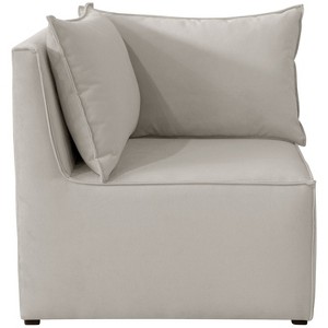 French Seamed Corner Chair in Velvet Light Gray - Cloth & Co.