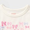 Toddler Girls' 2pk Adaptive Long Sleeve 'Swans/Bows' Graphic T-Shirt - Cat & Jack™ Light Purple/Cream - 3 of 3