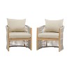 24"W Patio Accent Chair Lounge Chair Arm Chair with Curved Back, Cushioned Comfort and Stylish Rope-Weave Design, Aluminum, Beige+Natural/Gray-ModernL - 4 of 4