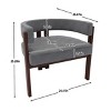 Dining Chair Set Of 4,Teddy Upholstered Armchair With 3 Legs,Barrel Dining Chair,Side Chairs,Accent Chair For Living Room-Cuddlewood - 4 of 4