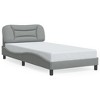 vidaXL Twin XL Bed Frame-Modern Light Gray, LED Lights, 39.4"x79.9", Durable Fabric, Plywood Support, Stylish Bedroom Furniture - 4 of 4