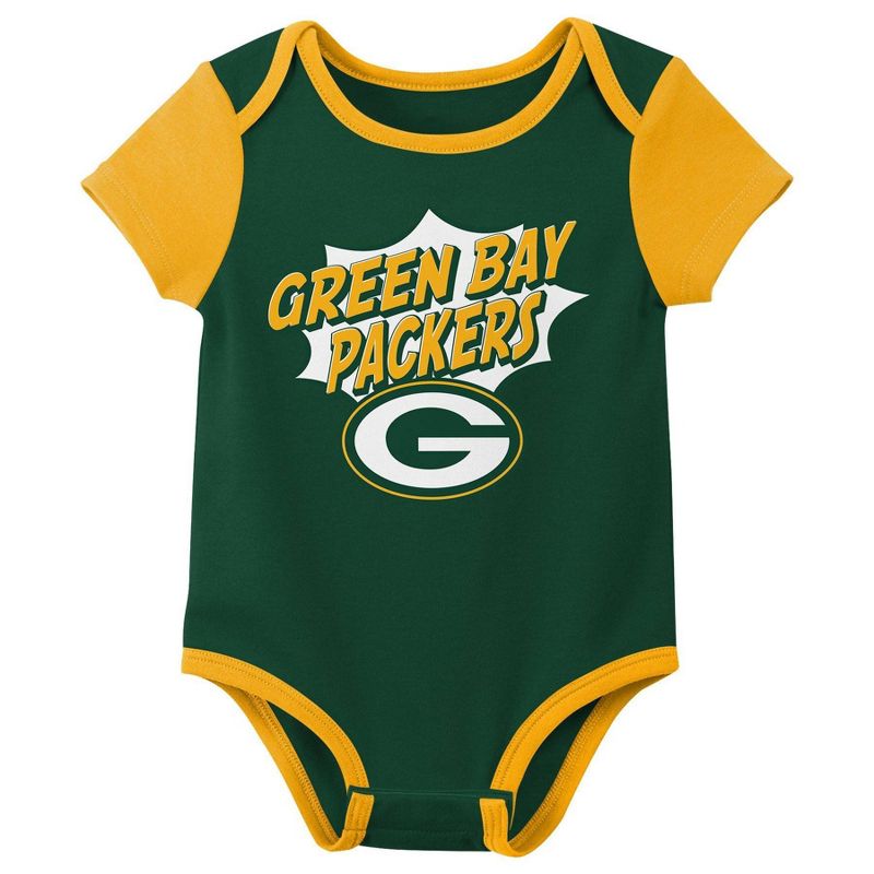 NFL Green Bay Packers Infant Boys&#39; 3pk Bodysuit, 4 of 5