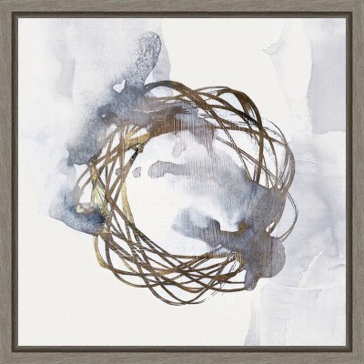 Amanti Art Einstein Atom II by Eva Watts Canvas Wall Art Print Framed 16 x 16-in.