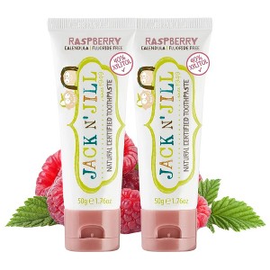 Jack N' Jill Natural Certified Toothpaste Raspberry | Toothpase for Baby, Kids | Free Training for Toddlers - 1.76 oz (PACK OF 2) - 1 of 4