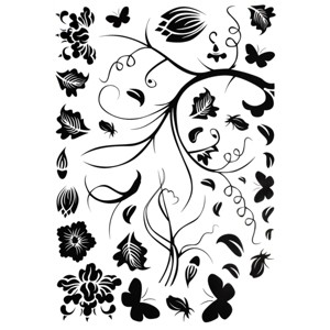 Slickblue A Blooming Tree Floral Wall Decal – Bring Nature and Color to Your Space 19.7" x 27.6" - 1 of 3
