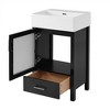 FURNIinspire Bathroom Storage Cabinets Standing Storage Cabinet, Under Sink Organizer, Bathroom Vanity With Ceramic Sink, Black, 15.16"*20.28"*34.84" - 2 of 4