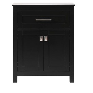 Elegant Lighting 24 Inch Wide Bathroom Storage Freestanding Cabinet In Black - 1 of 4