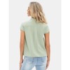 EXLURA Women's 2025 Summer Cap Sleeve Tops Loose Button Down Dress Shirt Casual V Neck Pleated Textured Work Blouse - 2 of 4