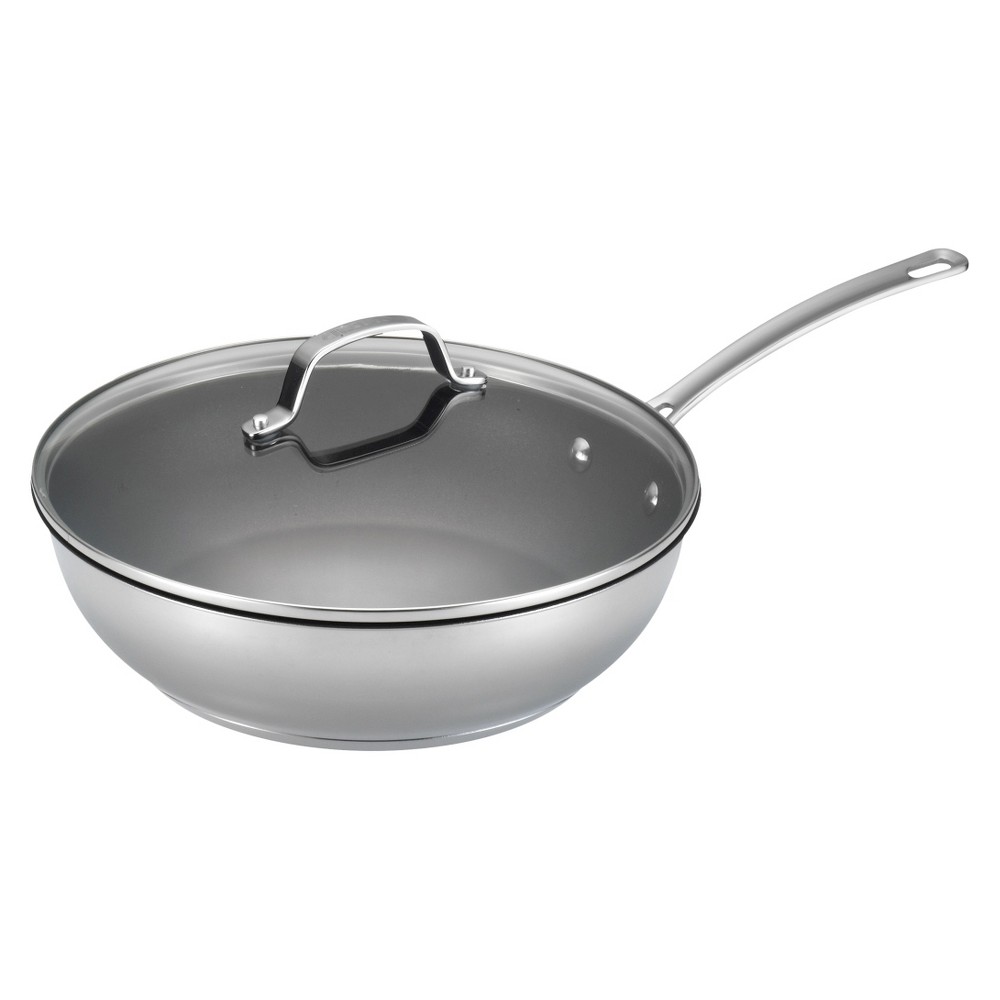 UPC 051153778872 product image for Circulon Genesis 12.5 Inch Stainless Steel Covered Deep Skillet - Silver | upcitemdb.com