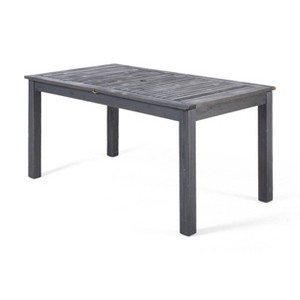 Nestor Acacia Wood Rectangle Expandable Dining Table - Dark Gray - Christopher Knight Home: Water-Resistant, Seats 6 - 1 of 4