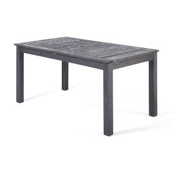 Nestor Acacia Wood  Rectangle Expandable Dining Table - Dark Gray - Christopher Knight Home