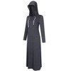Women Long Sleeve Pullover Pocket Slim Sweatshirt Casual Hoodie Dress Hooded Sweater Dresses Dark Grey M - 3 of 4