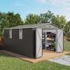 Kumasinova Outdoor Metal Storage Shed,Galvanized Steel Garden Tool Shed with Window,Lockable Door and Air Vent for Garden,Backyard,Patio,Gray - 2 of 4