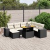 vidaXL Garden Sofa Set Black, Cream White PE rattan Medium - 2 of 4