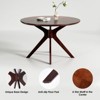 Bencmate Coffee Tables, Solid Round Coffee Table for 4 to 6 People with Intersecting Pedestal Base, Dining Table, Brown, 47.2"*47.2"*30.3" - 3 of 4
