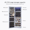SONGMICS 6 LEDs Mirror Jewelry Cabinet, 47.2-Inch Tall Wall/Door Mounted Jewelry Armoire Organizer - 4 of 4