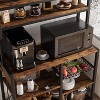 6-Tier Bakers Rack with Power Outlet, Large Microwave Stand Kitchen Utility Storage Shelf with Wire Basket, for Kitchen, Dining Room - 3 of 4