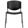 Flash Furniture 4 Pack HERCULES Series 880 lb. Capacity Black Plastic Stack Chair with Titanium Gray Powder Coated Frame - 3 of 4