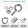 Unique Bargains Stainless Steel Durable Rust-Resistant Eyebolts with Nuts Washers Male Screw for Fastening 10 Pcs - 2 of 4