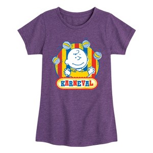 Girls' - Peanuts - Charlie Brown Karneval Fitted Short Sleeve Graphic T-Shirt - 1 of 4