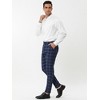 Lars Amadeus Men's Plaid Patterned Slim Fit Flat Front Business Dress Pants - 4 of 4