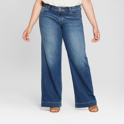 women's plus size wide leg jeans